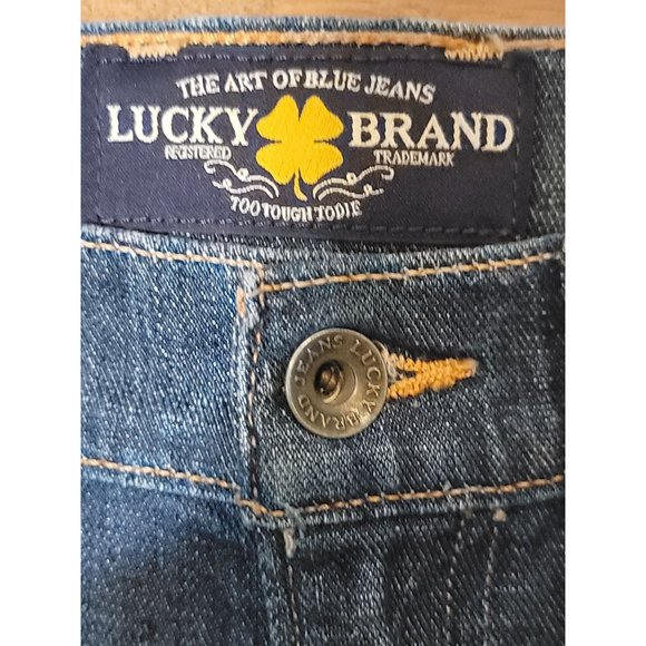 Lucky Brand Sienna Tomboy Crop Jeans Size 00/24 Lace Embellished Legs Pockets - Picture 9 of 9